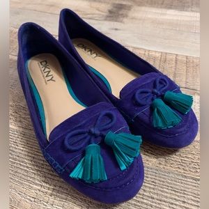 DKNY by Donna Karen Royal Purple and French Blue Loafer Flats